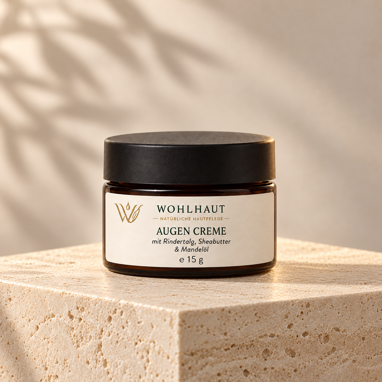 WOHLHAUT Augen Creme mit Rindertalg, Sheabutter & Mandelöl – 15 g