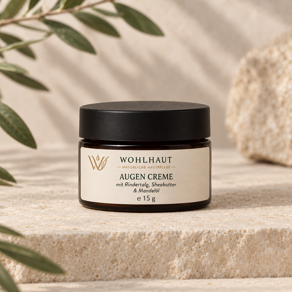 WOHLHAUT Augen Creme mit Rindertalg, Sheabutter & Mandelöl – 15 g