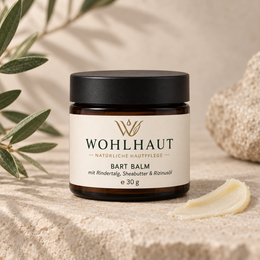 WOHLHAUT Bart Balm mit Rindertalg, Sheabutter & Rizinusöl – 30 g