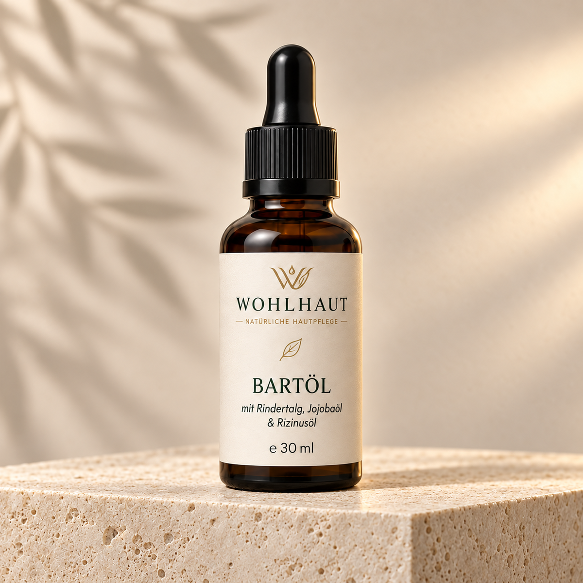 WOHLHAUT Bartöl mit Rindertalg, Jojobaöl & Rizinusöl – 30 ml